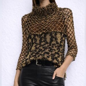 Handmade Unique Fishnet Sweater size medium